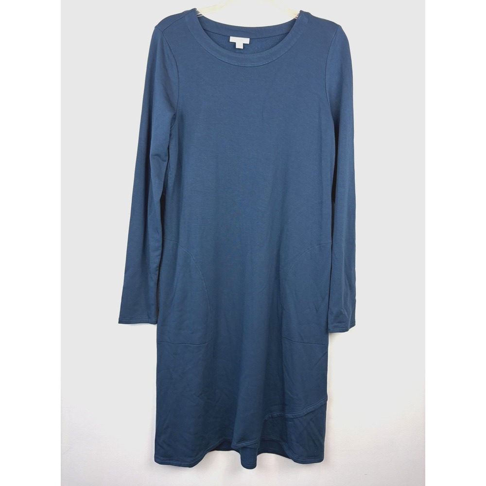 J Jill Wearever Collection Teal Knit Shift Dress Small Tall Casual Comfort